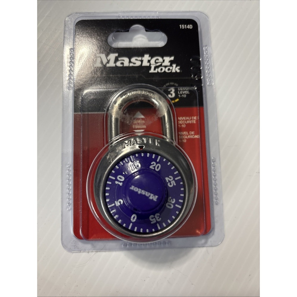 Master Lock 1514D Purple Anti Shim Dial Combination Padlock NEW